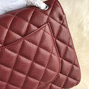 Chanel Caviar Flap Bag in Wine Red 30cm with Silver Hardware - 4