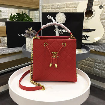 Chanel Womens Shoulder Bags Red AS0310
