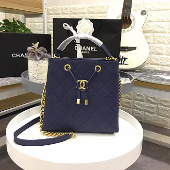 Chanel Womens Shoulder Bags Blue AS0310