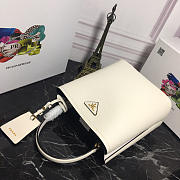 Prada Double Saffiano Bucket Bag 1BA212 White - 5