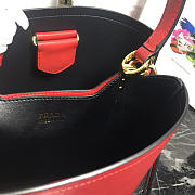 Prada Double Saffiano Bucket Bag 1BA212 Red - 2