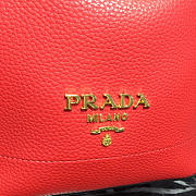 Prada Original Calfskin leather Bucket Bag 1BE018 Red - 3