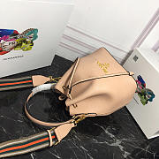 Prada Original Calfskin leather Bucket Bag 1BE018 Pink - 5