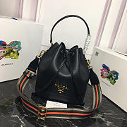 Prada Original Calfskin leather Bucket Bag 1BE018 Black - 1