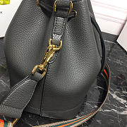 Prada Original Calfskin leather Bucket Bag 1BE018 Gray - 2