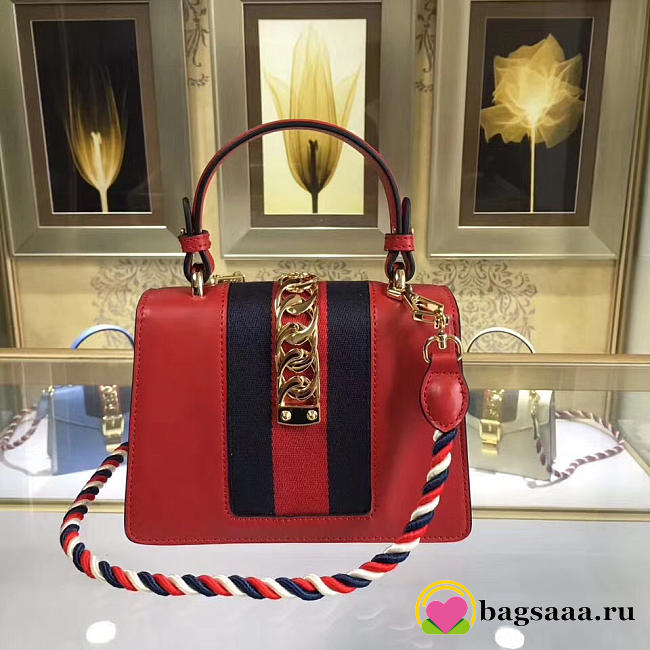 Gucci Sylvie leather mini bag in Red 470270	 - 1