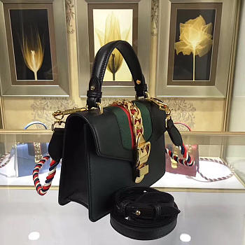 Gucci Sylvie leather mini bag in Black 470270