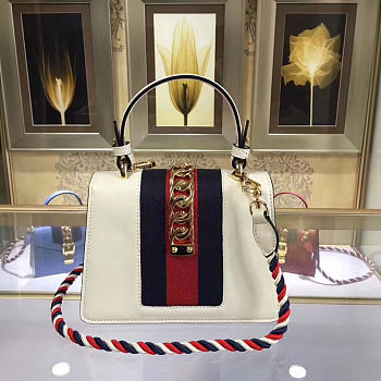 Gucci Sylvie leather mini bag in White 470270