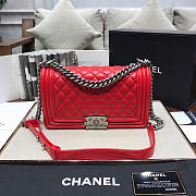 Chanel Leboy lambskin Bag in Red With Silver Hardware 67086 - 1