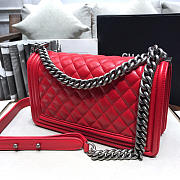 Chanel Leboy lambskin Bag in Red With Silver Hardware 67086 - 3