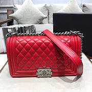 Chanel Leboy lambskin Bag in Red With Silver Hardware 67086 - 5
