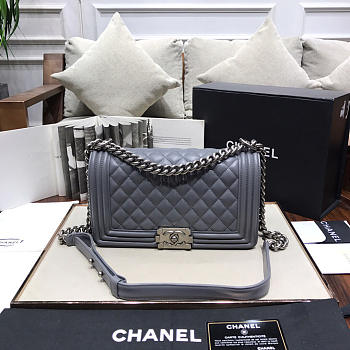Chanel Leboy lambskin Bag in Gray With Silver Hardware 67086