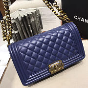 Chanel Leboy lambskin Bag in Navy Blue 67086 - 4