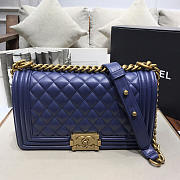 Chanel Leboy lambskin Bag in Navy Blue 67086 - 5