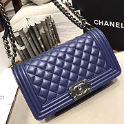 Chanel Leboy lambskin Bag in Navy Blue With Silver Hardware 67086 - 2