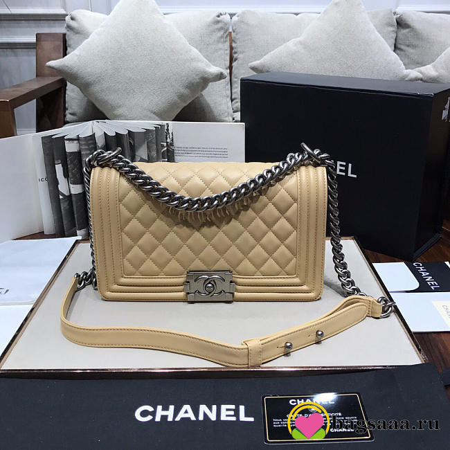 Chanel Leboy lambskin Bag in Apricot With Silver Hardware 67086 - 1