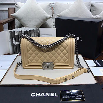 Chanel Leboy lambskin Bag in Apricot With Silver Hardware 67086