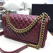 Chanel Leboy Lambskin Bag in Wine Red with Gold Hardware 67086 - 3