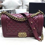 Chanel Leboy Lambskin Bag in Wine Red with Gold Hardware 67086 - 2