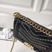 Chanel leboy calfskin bag in blue with gold hardware 20cm - 3