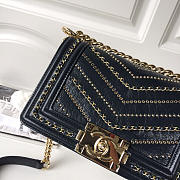 Chanel leboy calfskin bag in blue with gold hardware 20cm - 4