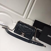 Chanel leboy calfskin bag in blue with silver hardware 20cm - 1