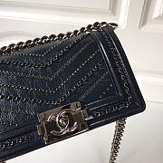 Chanel leboy calfskin bag in blue with silver hardware 20cm - 3