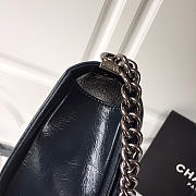 Chanel leboy calfskin bag in blue with silver hardware 25cm - 4