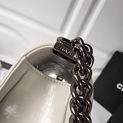 Chanel leboy calfskin bag in beige with silver hardware 20cm - 5