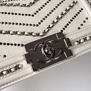 Chanel leboy calfskin bag in beige with silver hardware 20cm - 3