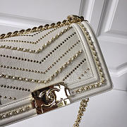 Chanel leboy calfskin bag in beige with gold hardware 20cm - 2