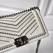 Chanel leboy calfskin bag in beige with silver hardware 25cm - 2