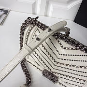Chanel leboy calfskin bag in beige with silver hardware 25cm - 5