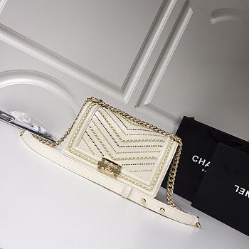 Chanel leboy calfskin bag in beige with gold hardware 25cm