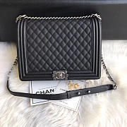 Chanel leboy calfskin bag in black with silver hardware 30cm - 1