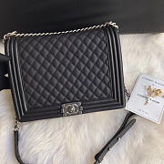 Chanel leboy calfskin bag in black with silver hardware 30cm - 4
