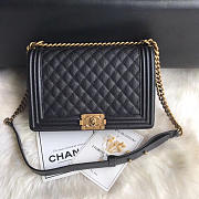 Chanel leboy calfskin bag in black with gold hardware 28cm - 1