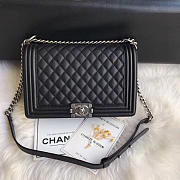 Chanel leboy calfskin bag in black with silver hardware 28cm - 2