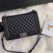 Chanel leboy calfskin bag in black with silver hardware 28cm - 3