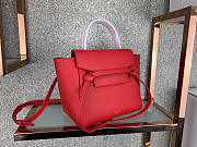 Celine Micro Belt Bag In Grained Calfskin with Red 20 cm 175519  - 4