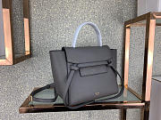 Celine Micro Belt Bag In Grained Calfskin with Gray 20cm 175519 - 3