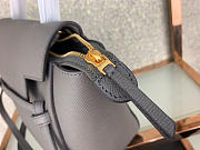 Celine Micro Belt Bag In Grained Calfskin with Gray 20cm 175519 - 6