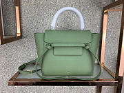 Celine Micro Belt Bag In Grained Calfskin with Green 20cm 175519 - 1