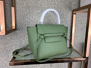 Celine Micro Belt Bag In Grained Calfskin with Green 20cm 175519 - 3