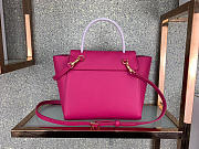 Celine Micro Belt Bag In Grained Calfskin with Rose Red 20cm 175519 - 5