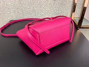 Celine Micro Belt Bag In Grained Calfskin with Rose Red 20cm 175519 - 4