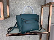 Celine Micro Belt Bag In Grained Calfskin with Dark Green 20cm 175519 - 6