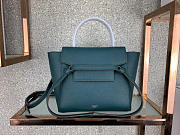 Celine Micro Belt Bag In Grained Calfskin with Dark Green 20cm 175519 - 2
