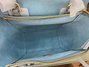 Celine Micro Belt Bag In Grained Calfskin with Light Blue 20cm 175519 - 3