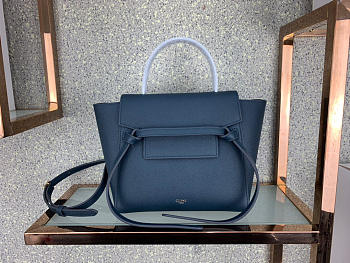 Celine Micro Belt Bag In Grained Calfskin with Dark Blue 20cm 175519